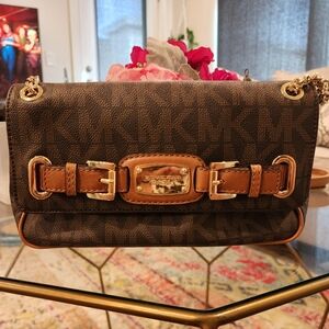 Michael Kors Hamilton Brown Logo Shoulder Bag